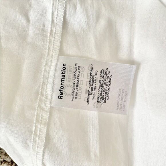 Reformation Tavi Linen Dress Short Sleeve Size Medium NWT - Picture 8 of 14